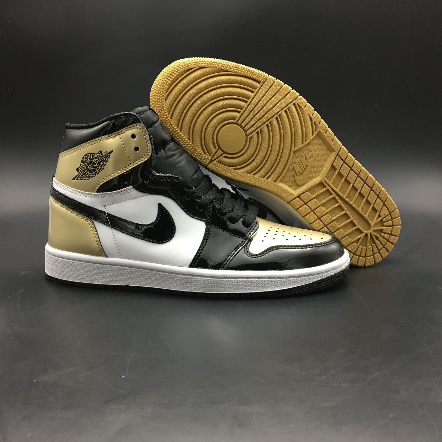Jordan 1 Retro High NRG Patent Gold Toe