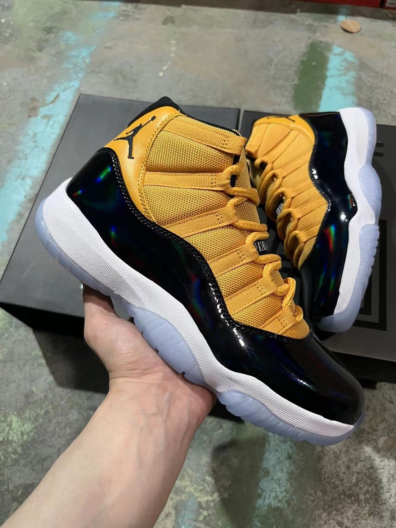 Jordan 11 Black And Yellow