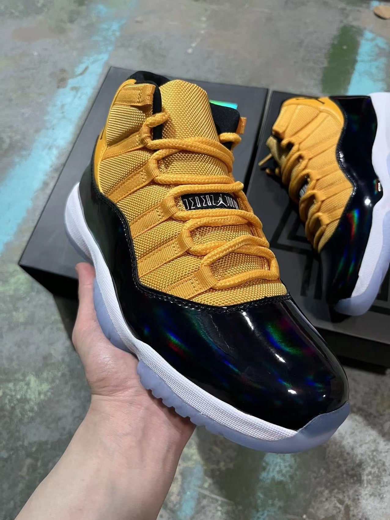 Jordan 11 Black And Yellow