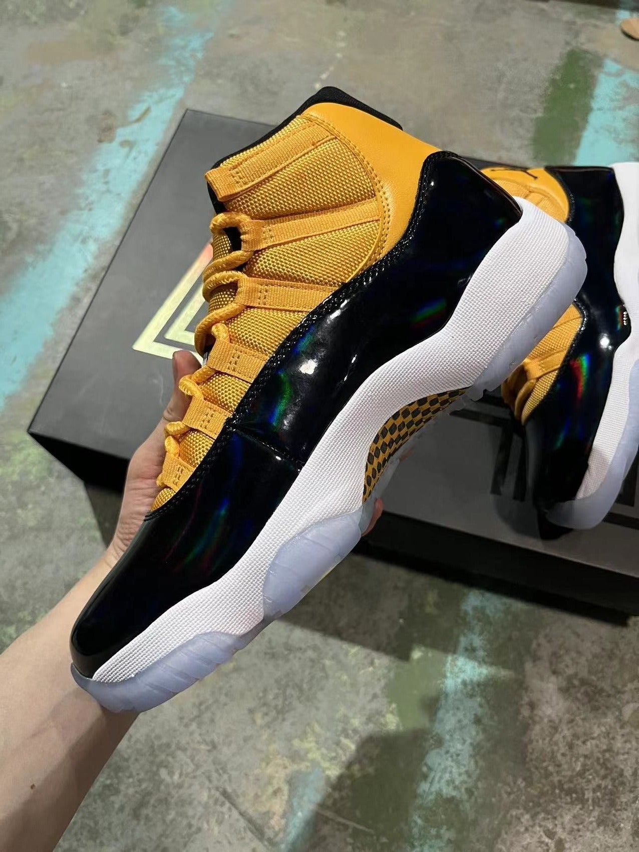 Jordan 11 Black And Yellow
