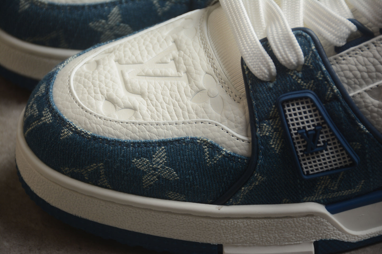 Louis Vuitton Trainer Denim White Blue